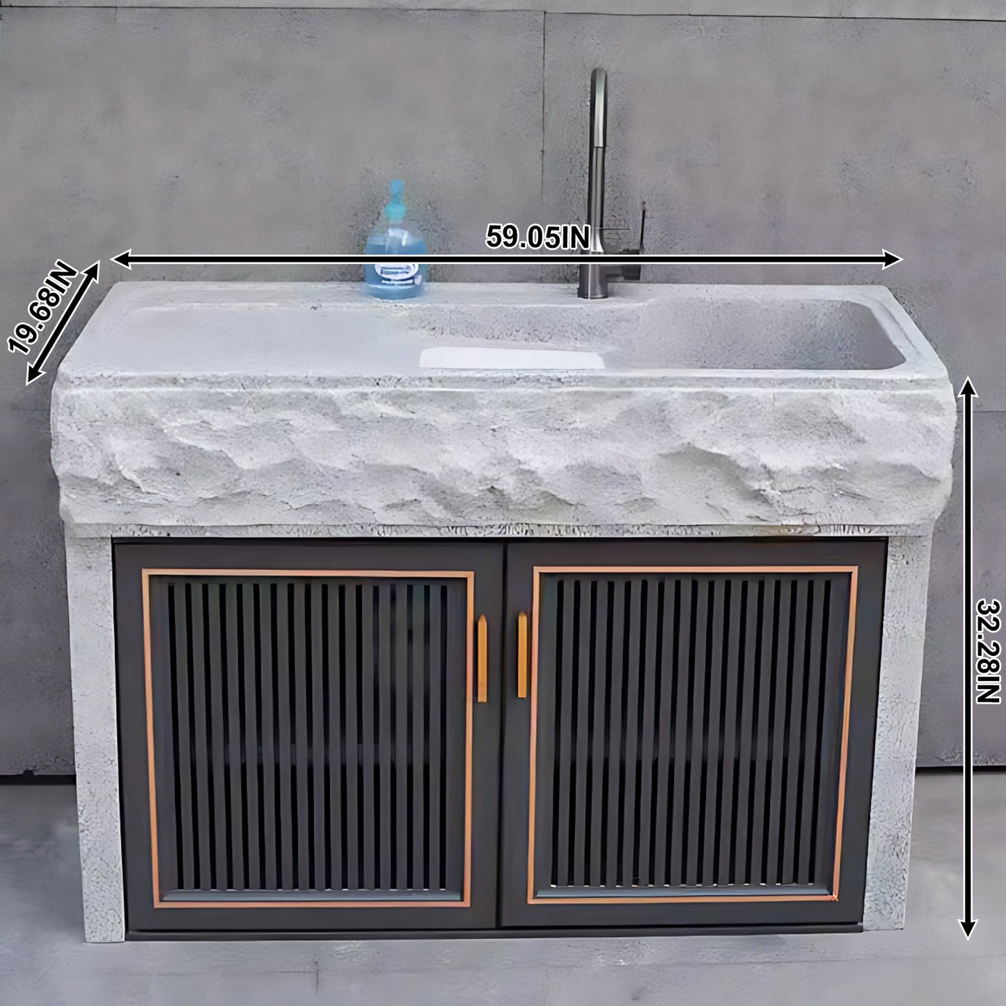 Aihm-Lon Outdoor Storage Cabinets with Black Doors 43.30"-59.05"