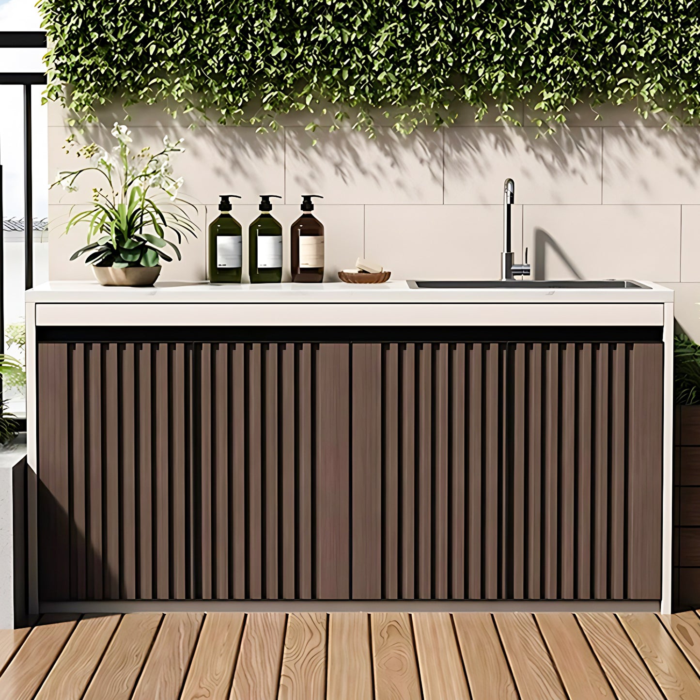 Aihm-Lon Aluminum Outdoor Kitchen Cabinets with Sink 62.99"-78.74"