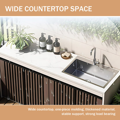 Aihm-Lon Aluminum Outdoor Kitchen Cabinets with Sink 62.99"-78.74"