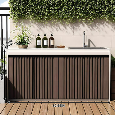 Aihm-Lon Aluminum Outdoor Kitchen Cabinets with Sink 62.99"-78.74"