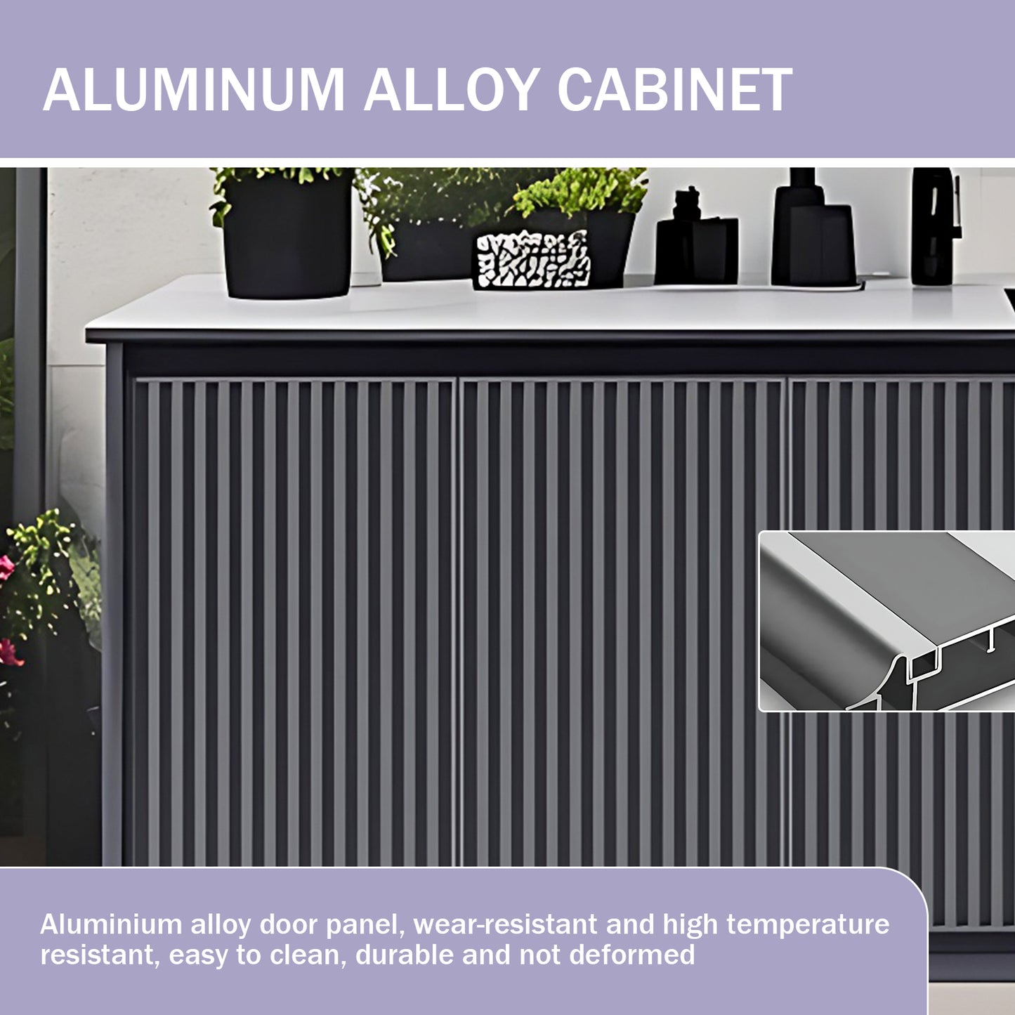 Aihm-Lon Outdoor Storage Cabinets with Stainless Steel Sink 55.11"-78.74"