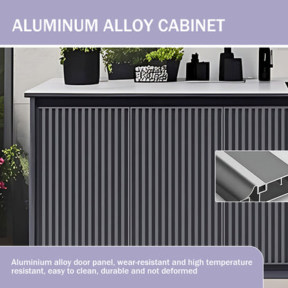 Aihm-Lon Outdoor Storage Cabinets with Stainless Steel Sink 55.11"-78.74"