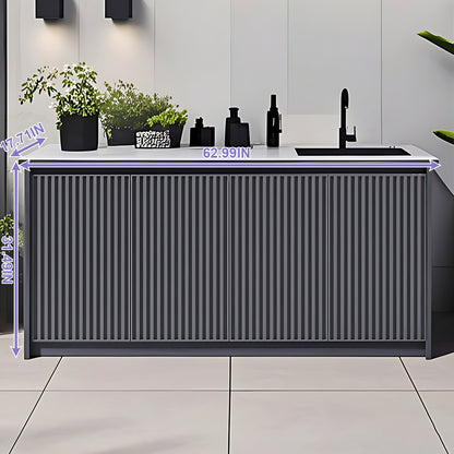 Aihm-Lon Outdoor Storage Cabinets with Stainless Steel Sink 55.11"-78.74"