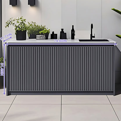 Aihm-Lon Outdoor Storage Cabinets with Stainless Steel Sink 55.11"-78.74"