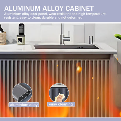 Aihm-Lon Waterproof Outdoor Storage Cabinet with Doors and Shelves  62.99"