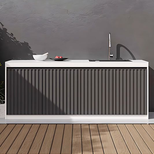 Aihm-Lon Aluminum Outdoor Kitchen Cabinets with Large Storage 55.11"-78.74"