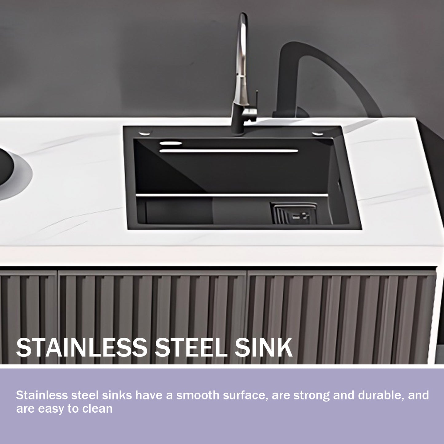 Aihm-Lon Aluminum Outdoor Kitchen Cabinets with Large Storage 55.11"-78.74"