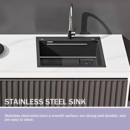 Aihm-Lon Aluminum Outdoor Kitchen Cabinets with Large Storage 55.11"-78.74"