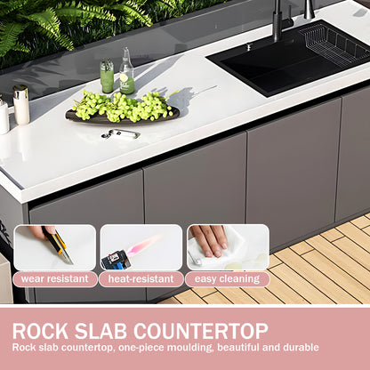 Aihm-Lon Outdoor Kitchen Storage Cabinet with Utility Cabinets 55.11"-78.74"