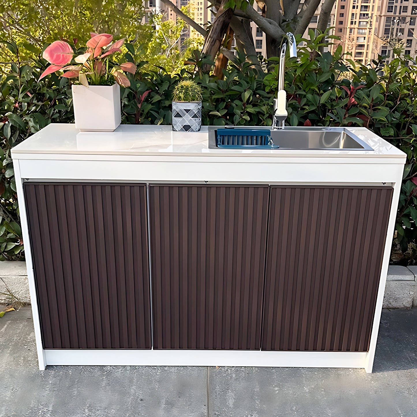 Aihm-Lon Outdoor Kitchen Cabinet with Stainless Steel 47.24"-55.11"