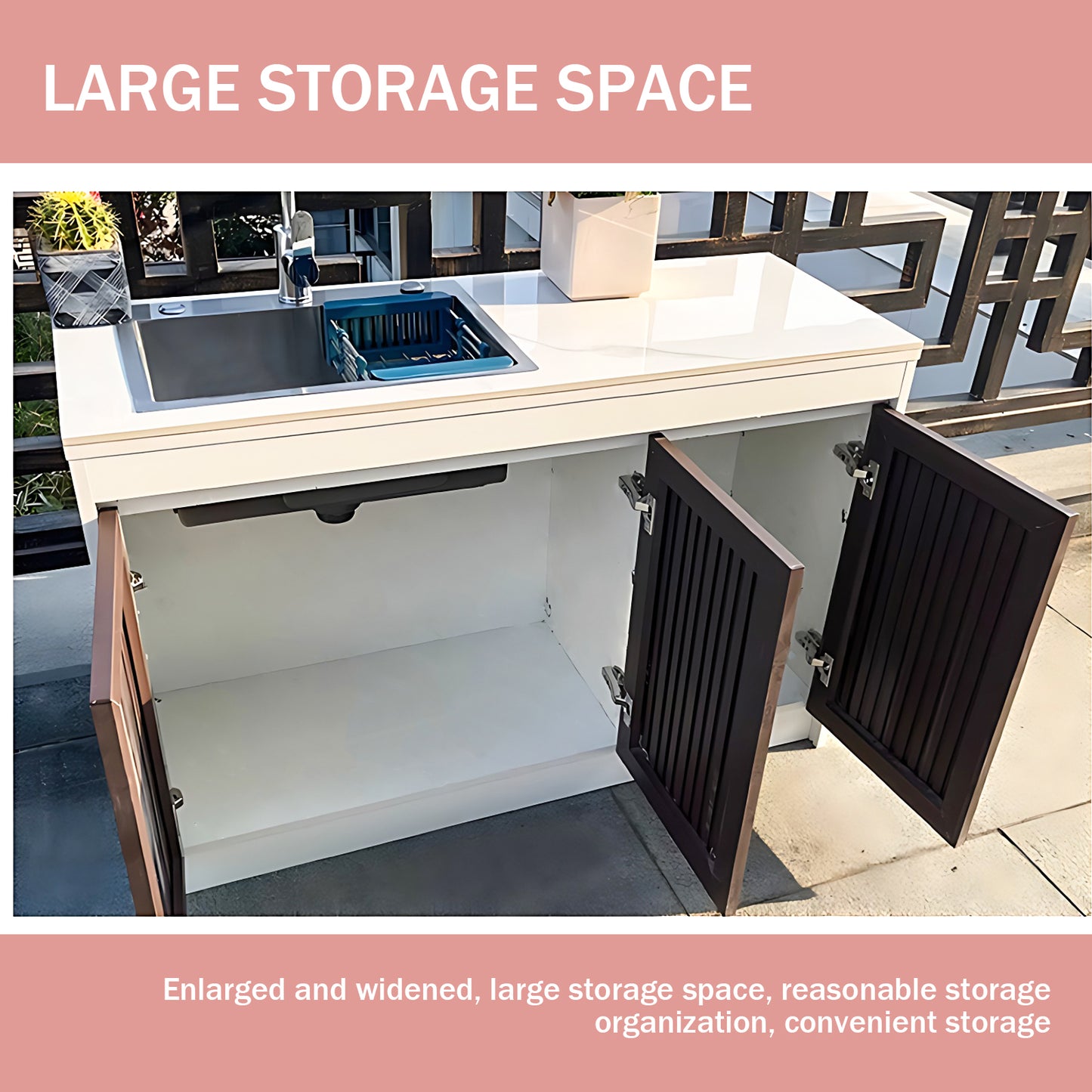 Aihm-Lon Outdoor Kitchen Cabinet with Stainless Steel 47.24"-55.11"