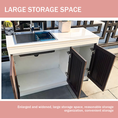 Aihm-Lon Outdoor Kitchen Cabinet with Stainless Steel 47.24"-55.11"