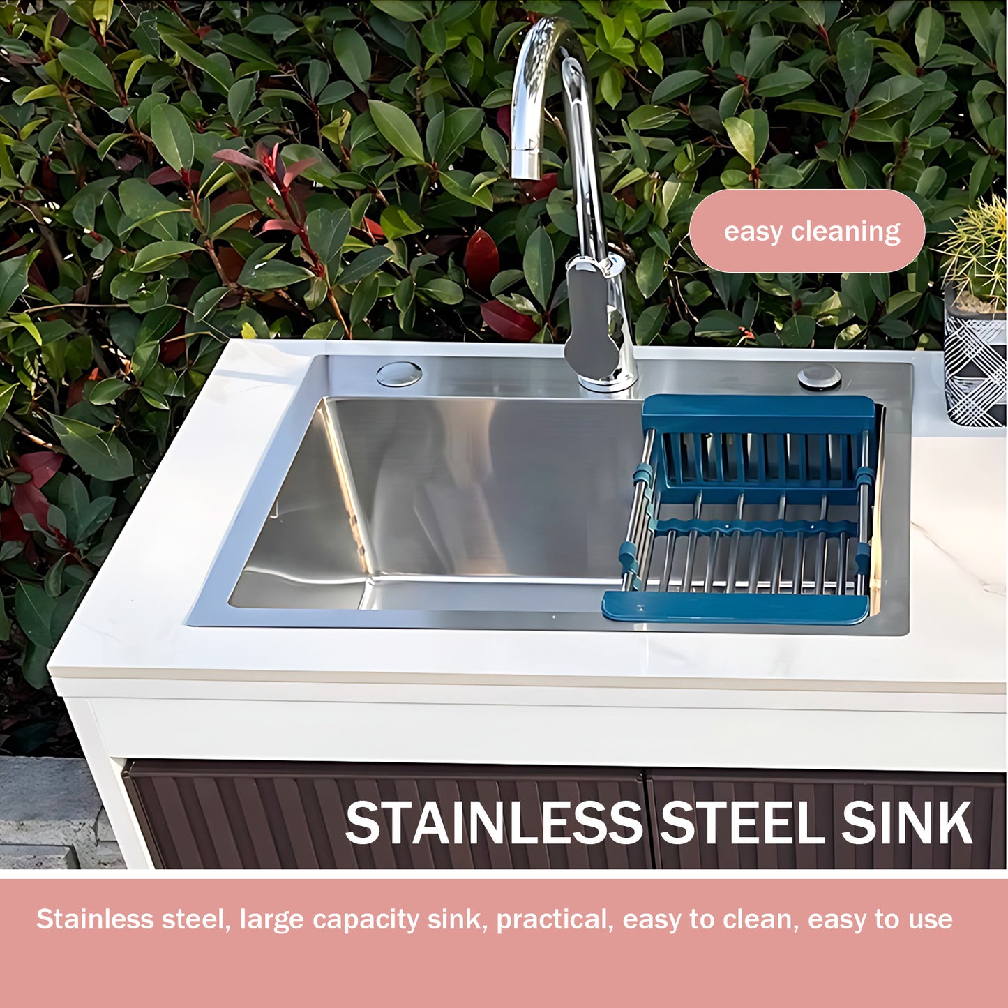 Aihm-Lon Outdoor Kitchen Cabinet with Stainless Steel 47.24"-55.11"