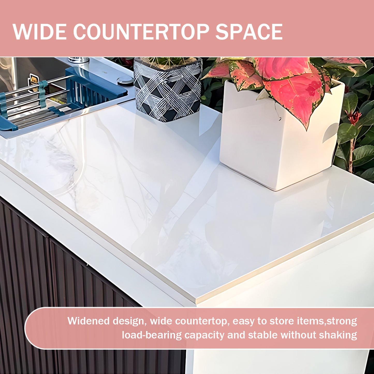 Aihm-Lon Outdoor Kitchen Cabinet with Stainless Steel 47.24"-55.11"