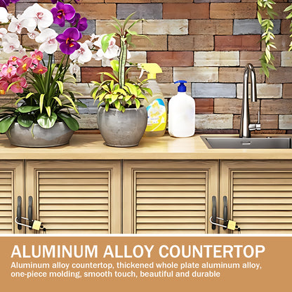 Aihm-Lon Outdoor Kitchen Cabinet with Lock and Sink 59.05"