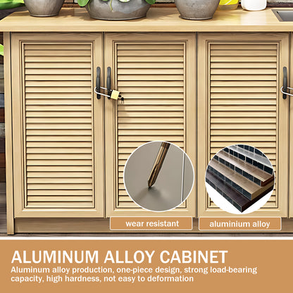 Aihm-Lon Outdoor Kitchen Cabinet with Lock and Sink 59.05"