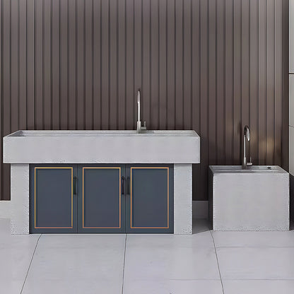 Aihm-Lon Outdoor Kitchen Cabinets with Double Sinks 47.24"-59.06"