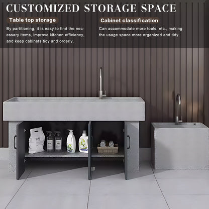 Aihm-Lon Outdoor Kitchen Cabinets with Double Sinks 47.24"-59.06"