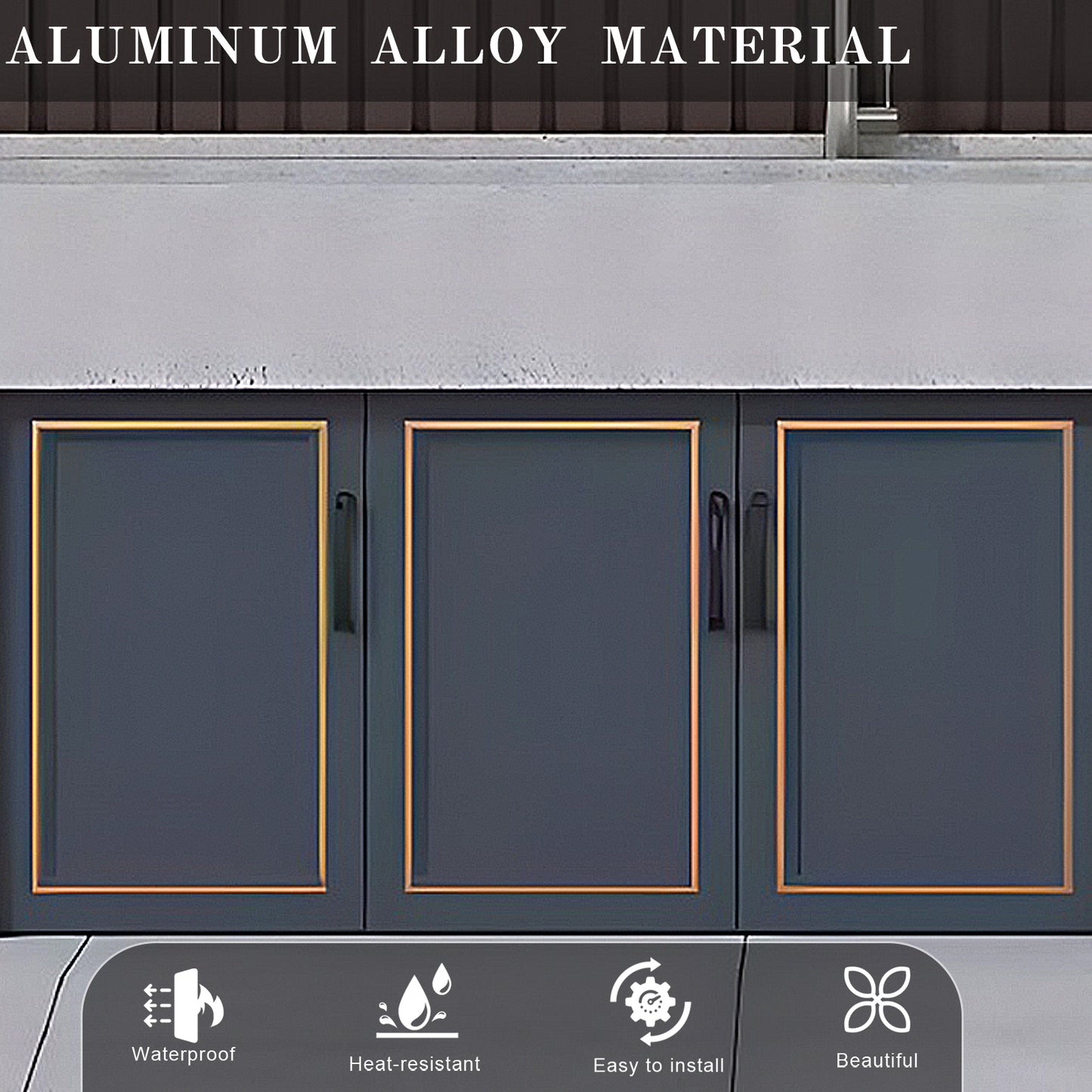 Aihm-Lon Outdoor Kitchen Cabinets with Double Sinks 47.24"-59.06"