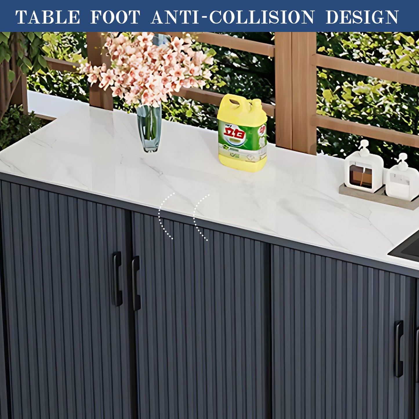 Aihm-Lon Aluminum Outdoor Kitchen Cabinets with Sink 62.99"