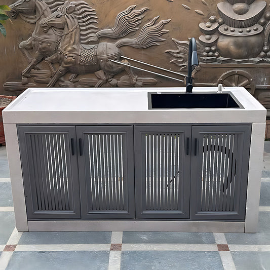 Aihm-Lon Aluminum Outdoor Kitchen Cabinet with Black Sink 43.31"-78.74"