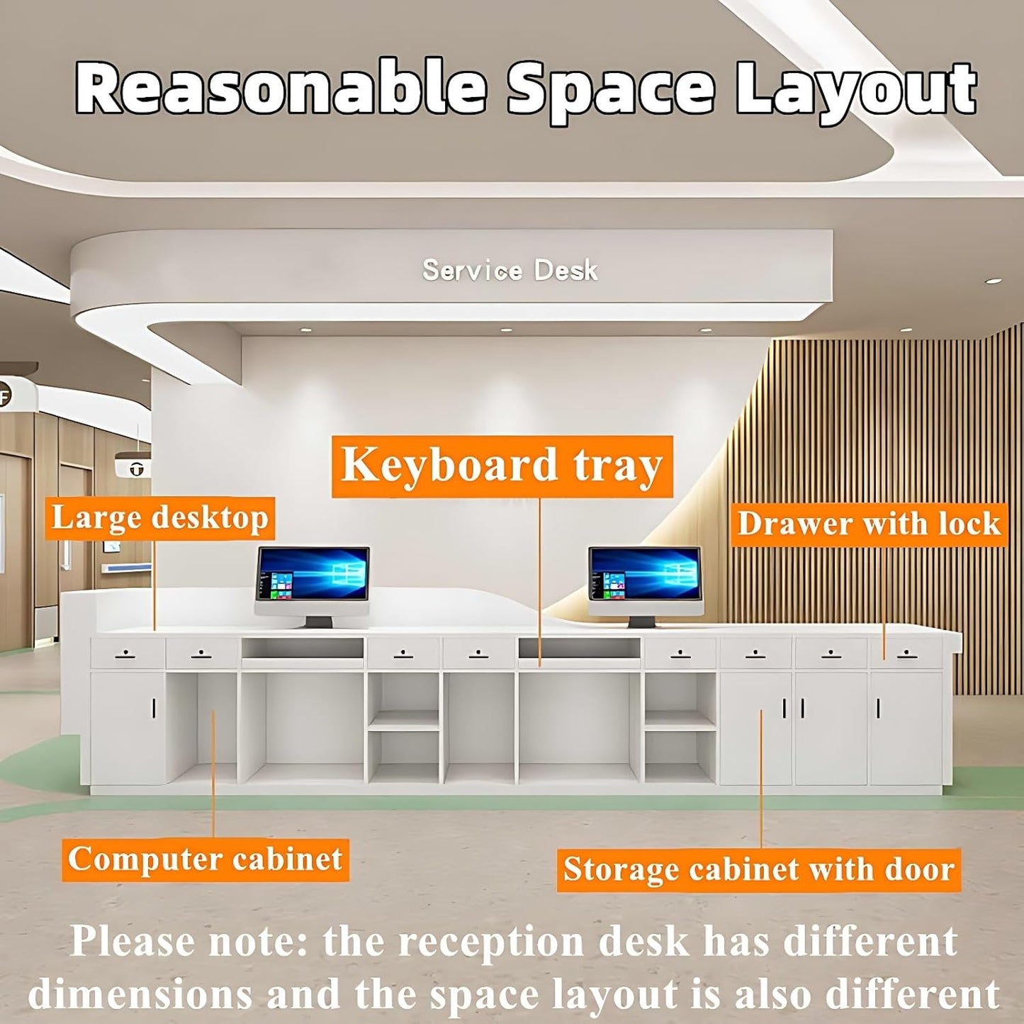 Aihm-Lon Reception Desk for Office Salon Hotel 64"-120"