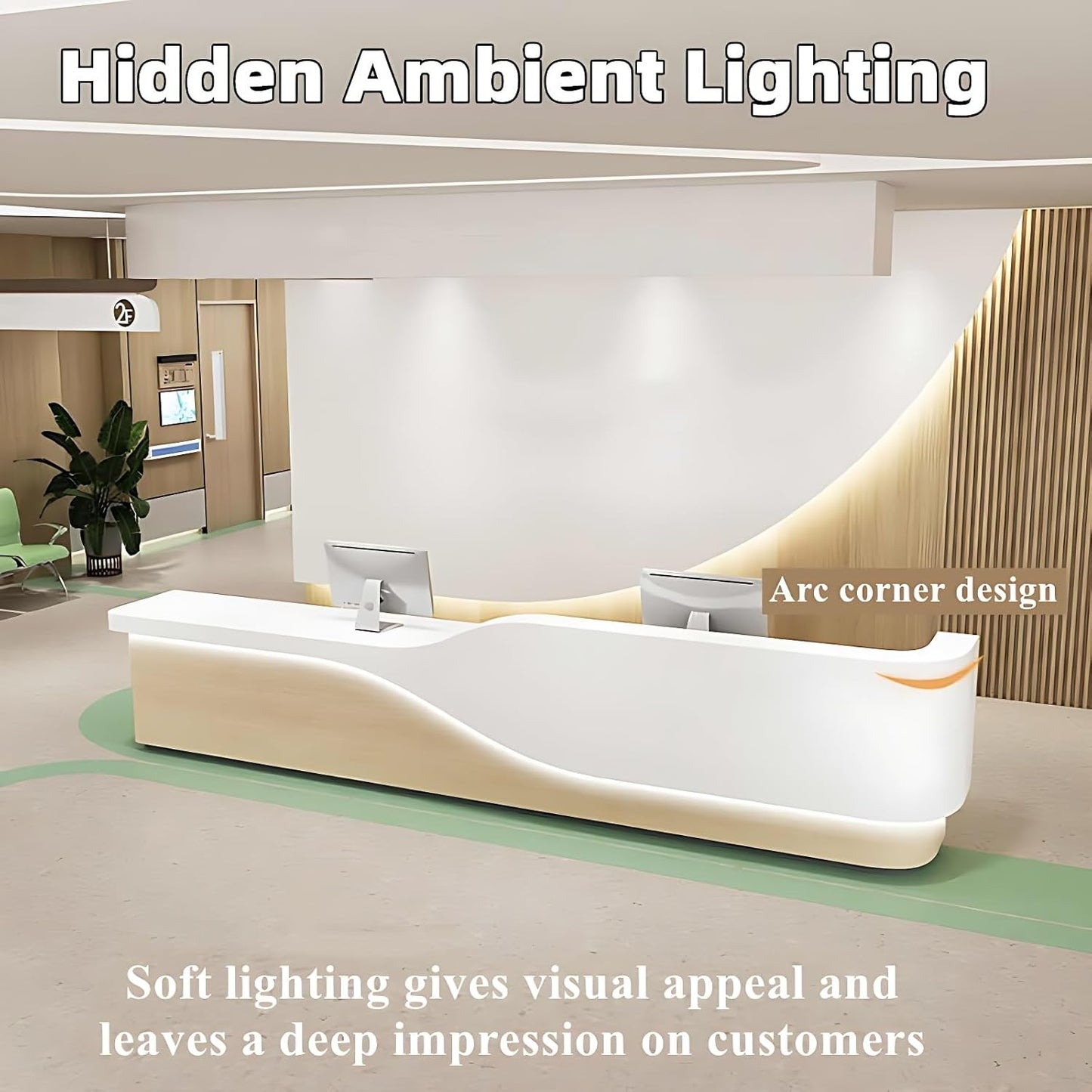 Aihm-Lon Reception Desk for Office Salon Hotel 64"-120"