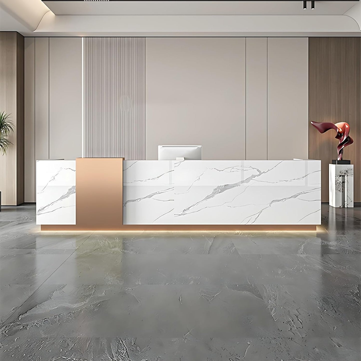 Aihm-Lon Reception Desk with Drawers for Office 64"-120"