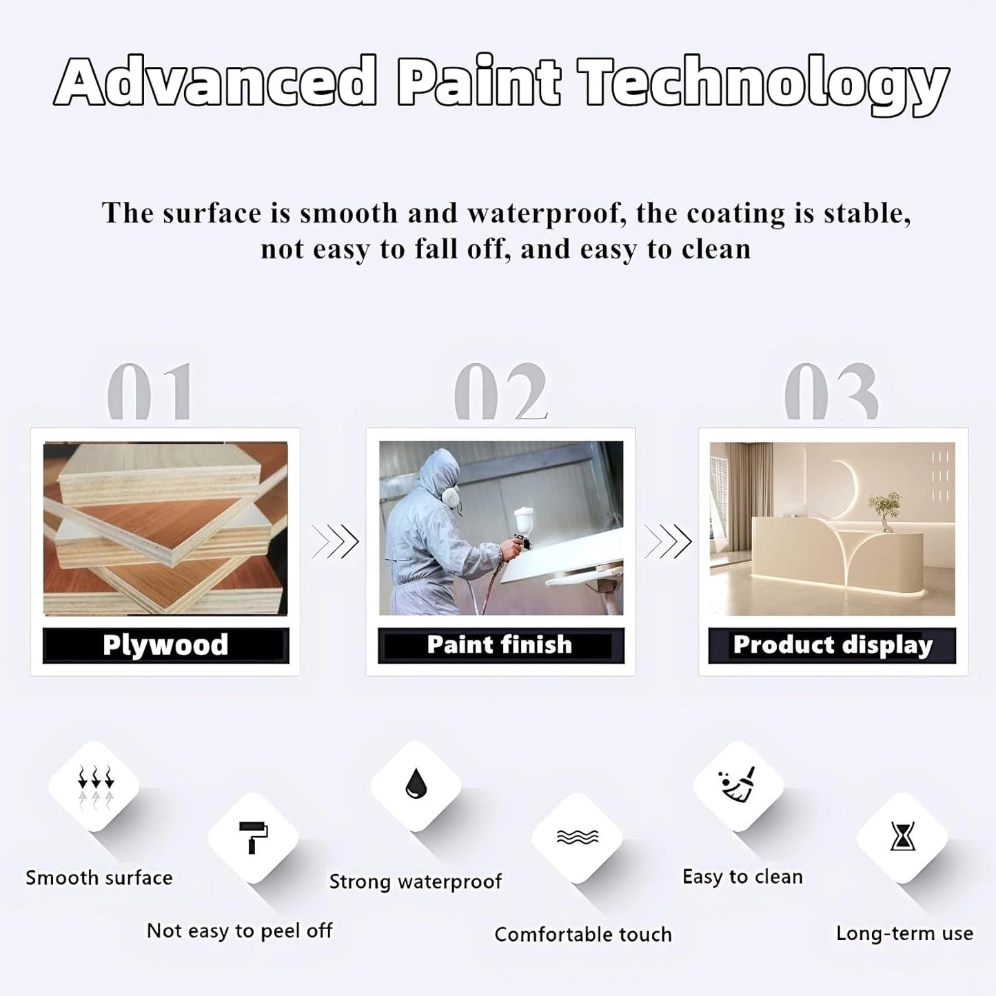 Aihm-Lon Modern Reception Desk with Storage LED Lights 64"-120"