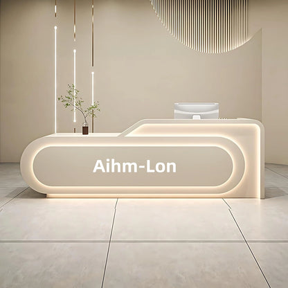 Aihm-Lon Reception Desk for Office or Retail Use Customizable Logo 64"-88"