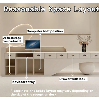 Aihm-Lon Reception Desk for Beauty Salon 72"-120"