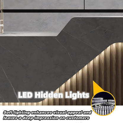 Aihm-Lon Front Desk Reception with Lighting Customizable Logo 64" -88"