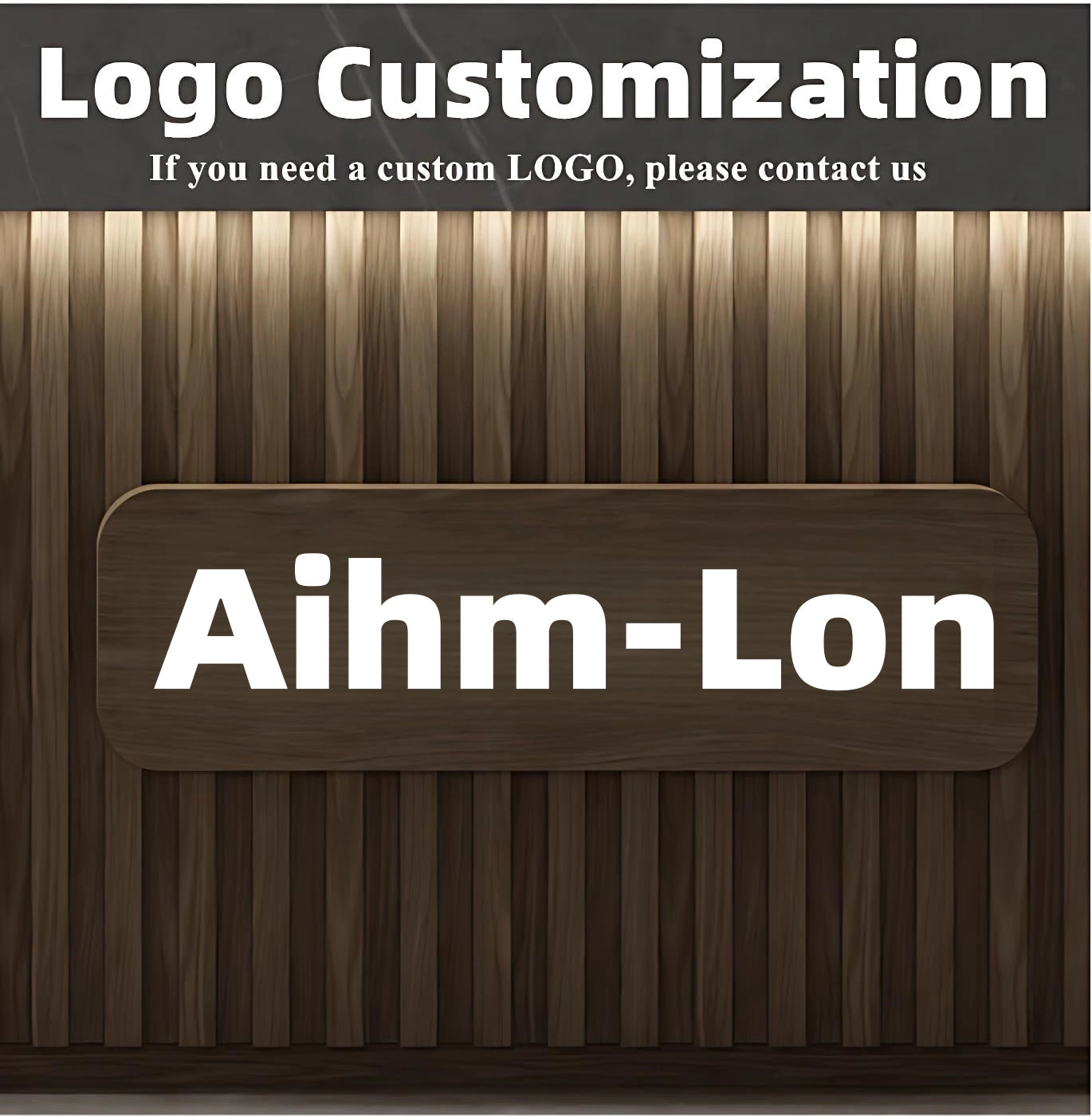 Aihm-Lon Front Desk Reception with Lighting Customizable Logo 64" -88"