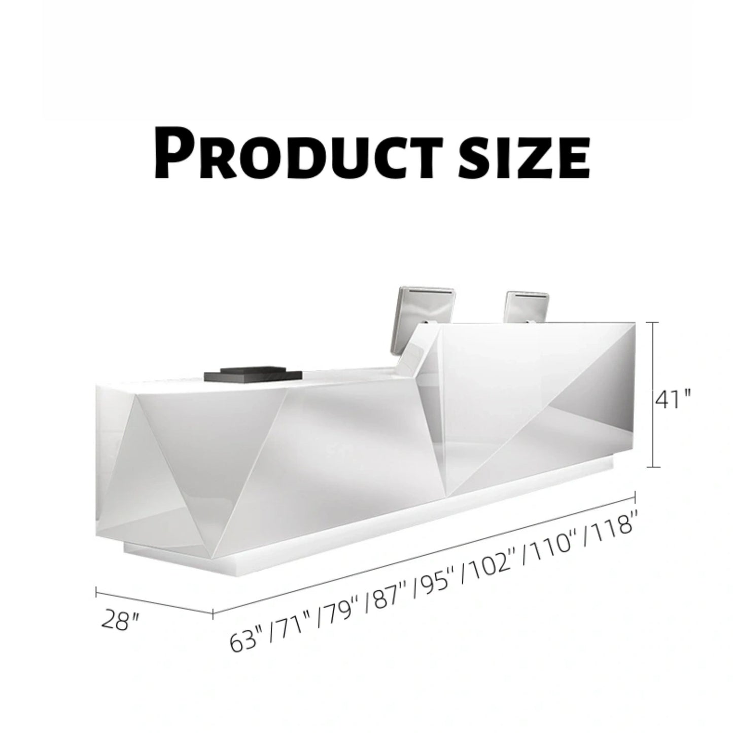 Aihm-Lon Front Desk Reception with Lighting 63"-118"