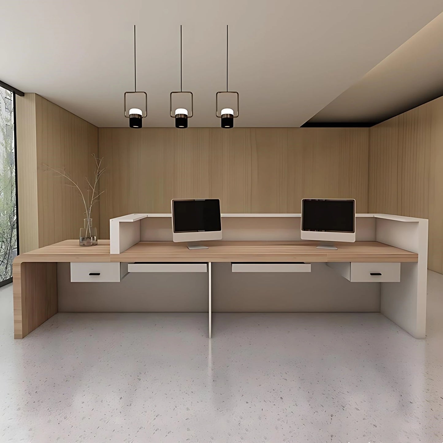 Aihm-Lon Reception Desk with Lighting for Office 64"-120"