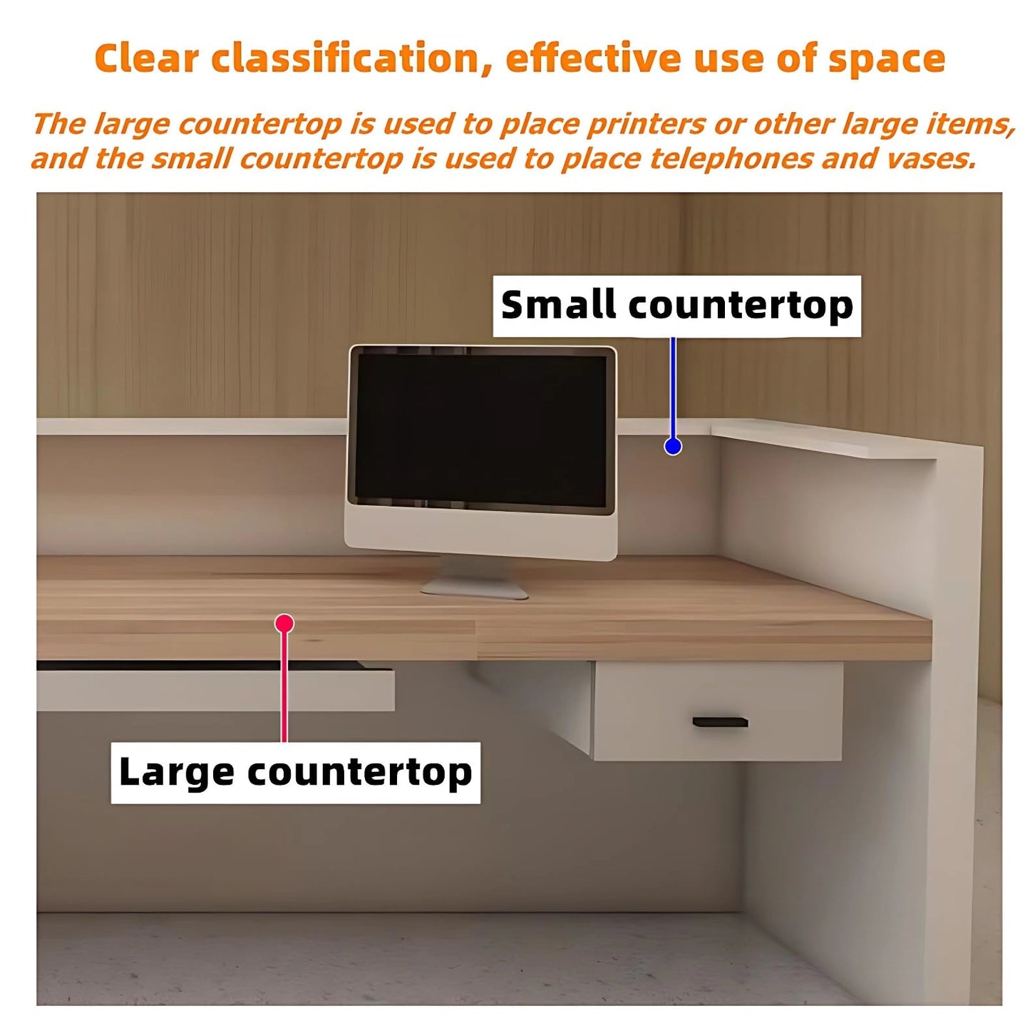 Aihm-Lon Reception Desk with Lighting for Office 64"-120"