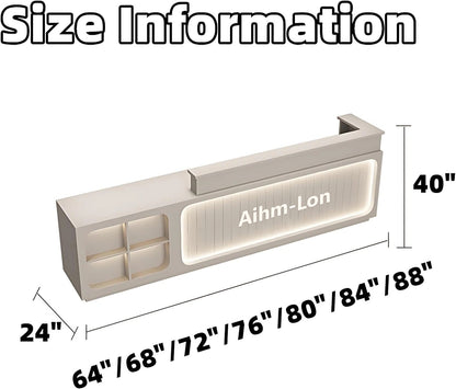 Aihm-Lon Reception Desk with Display Area 64"-88"