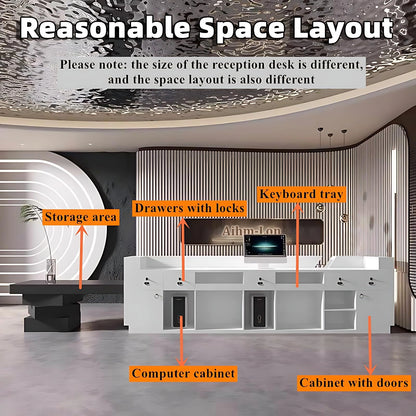 Aihm-Lon Elegant Reception Desk for Office Clothing Store 64"-120"