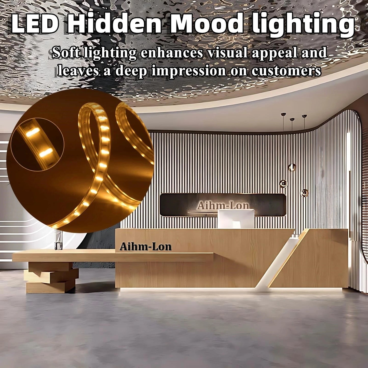 Aihm-Lon Elegant Reception Desk for Office Clothing Store 64"-120"