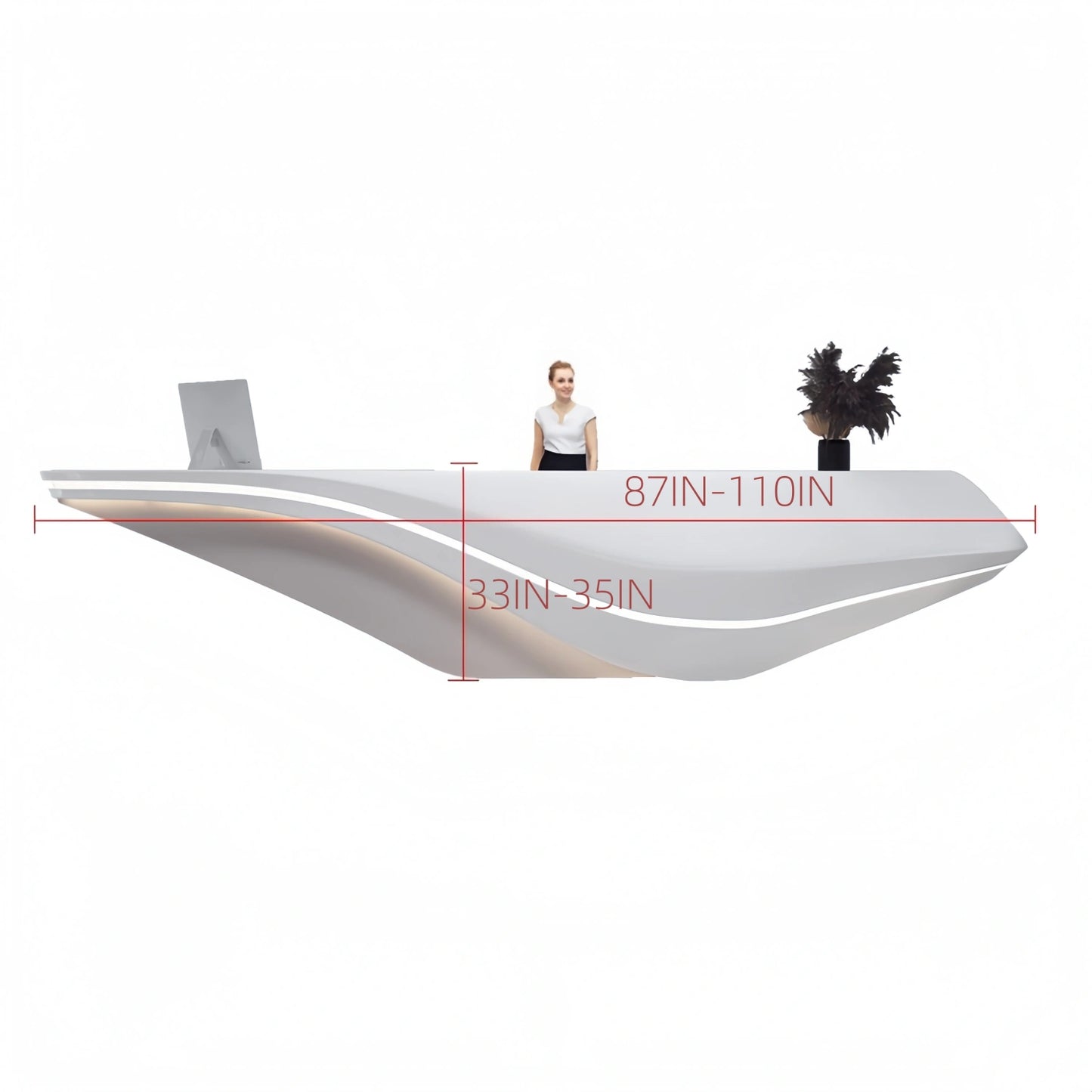 Aihm-Lon Reception Desk Customized Creative Irregular-Shaped Front Desk 87”-110”