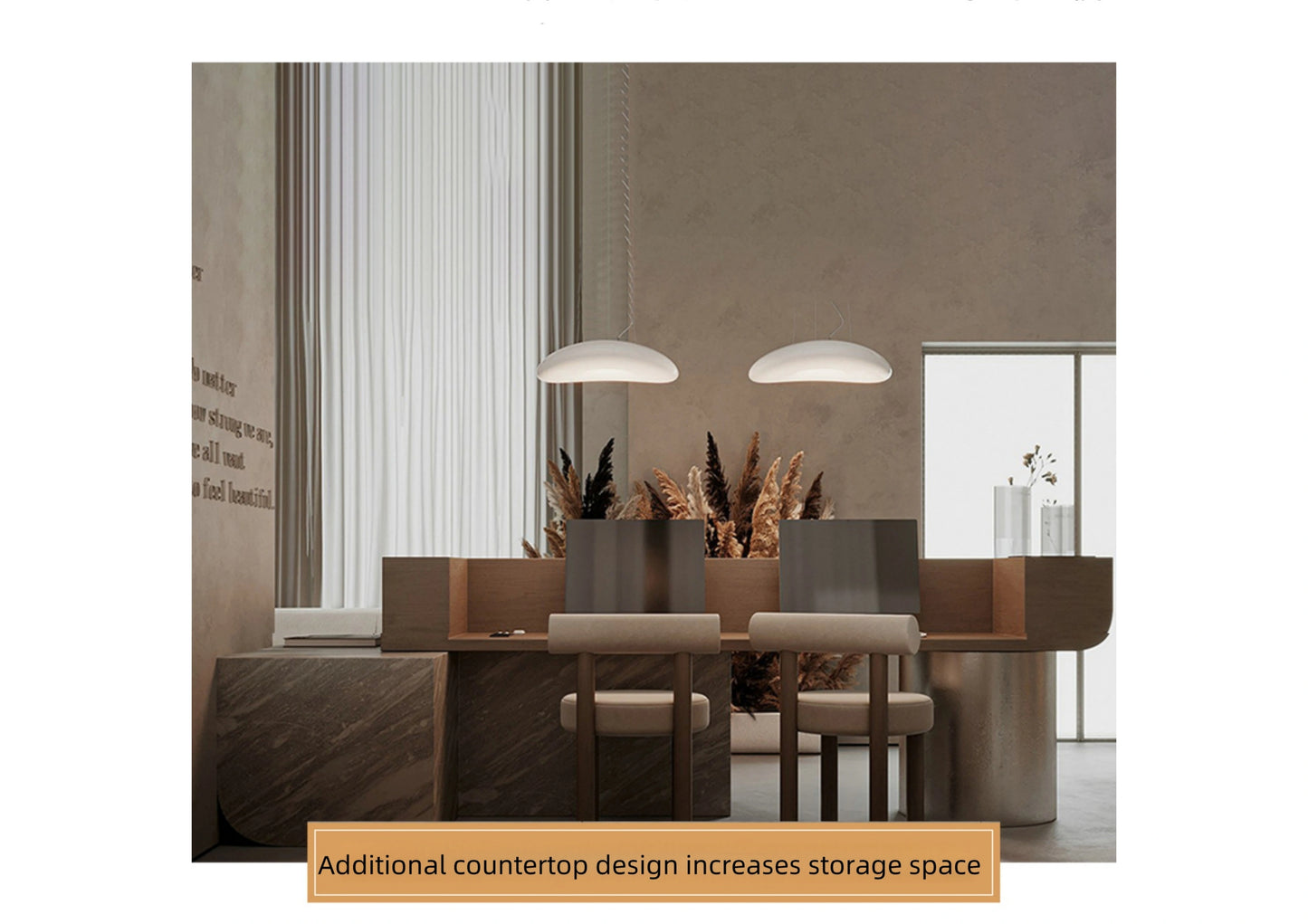 Aihm-Lon Reception Desk with Stainless Steel Table Legs for Beauty Salon Clothing Store 64"-118"