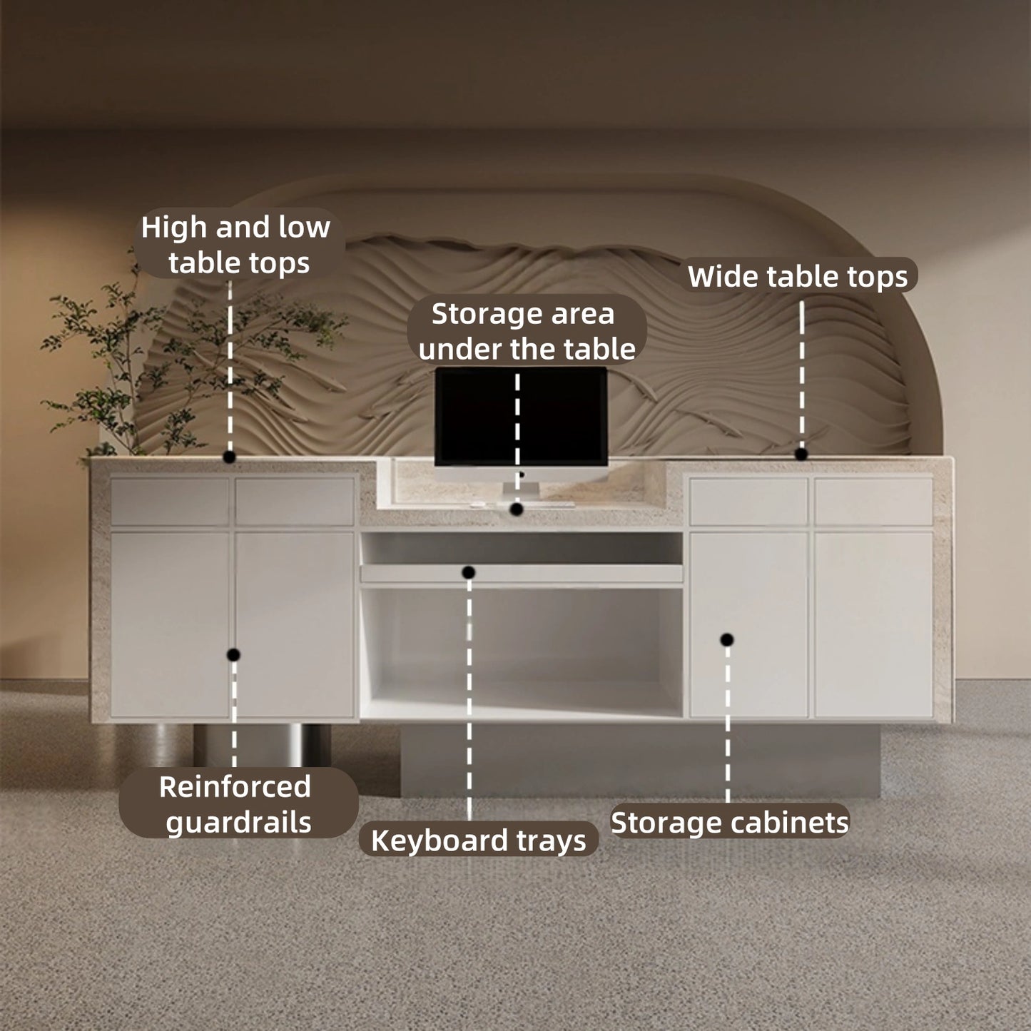 Aihm-Lon Small Size Reception Desk for Bar Counter Clothing Store 47"-95"