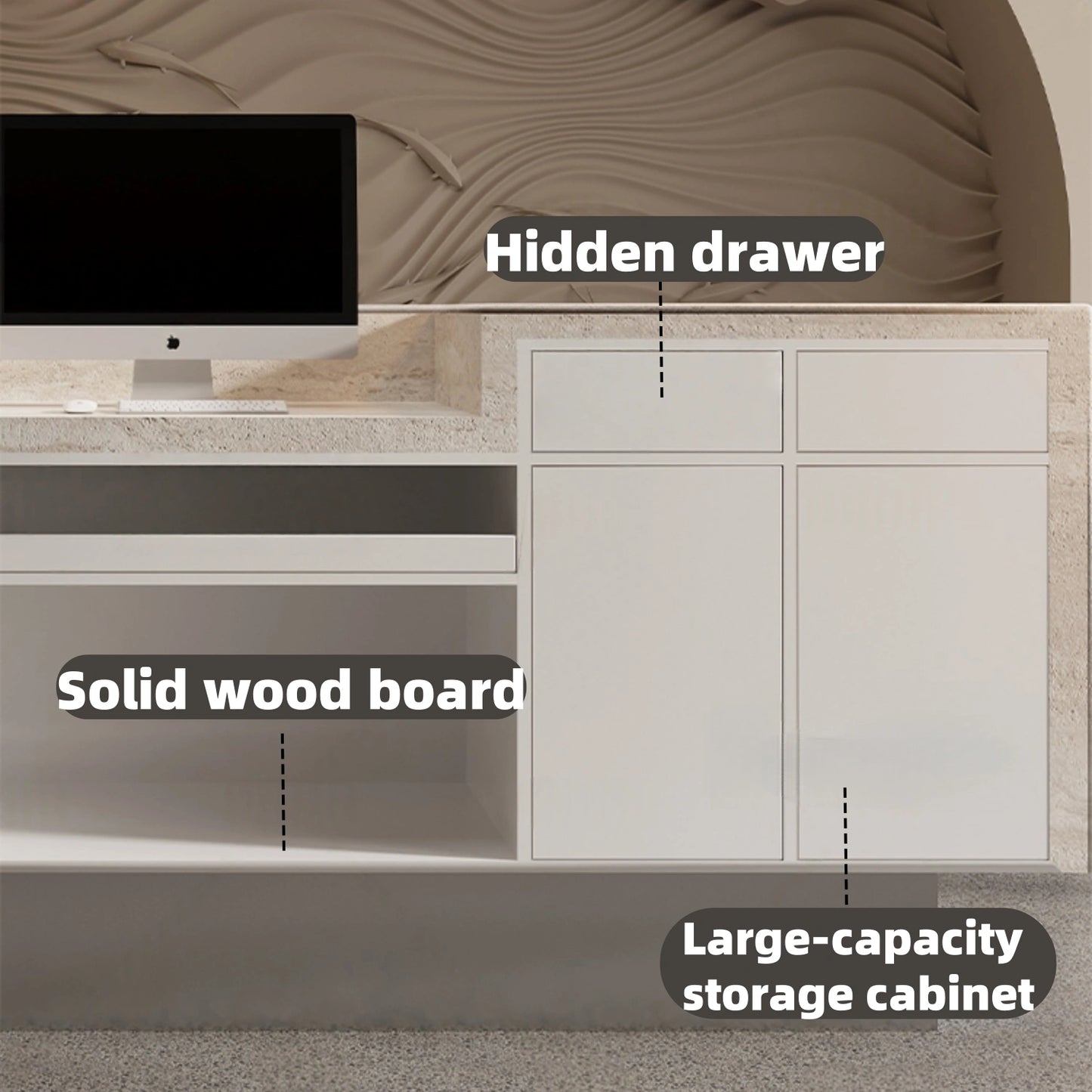 Aihm-Lon Small Size Reception Desk for Bar Counter Clothing Store 47"-95"