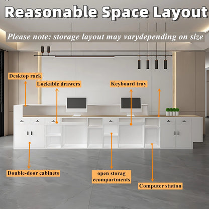 Aihm-Lon Reception Desk with Hidden LED Lighting 64"-120"