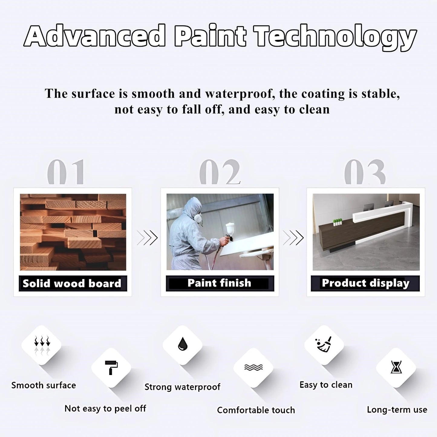 Aihm-Lon Reception Desk with Hidden LED Lighting 64"-120"