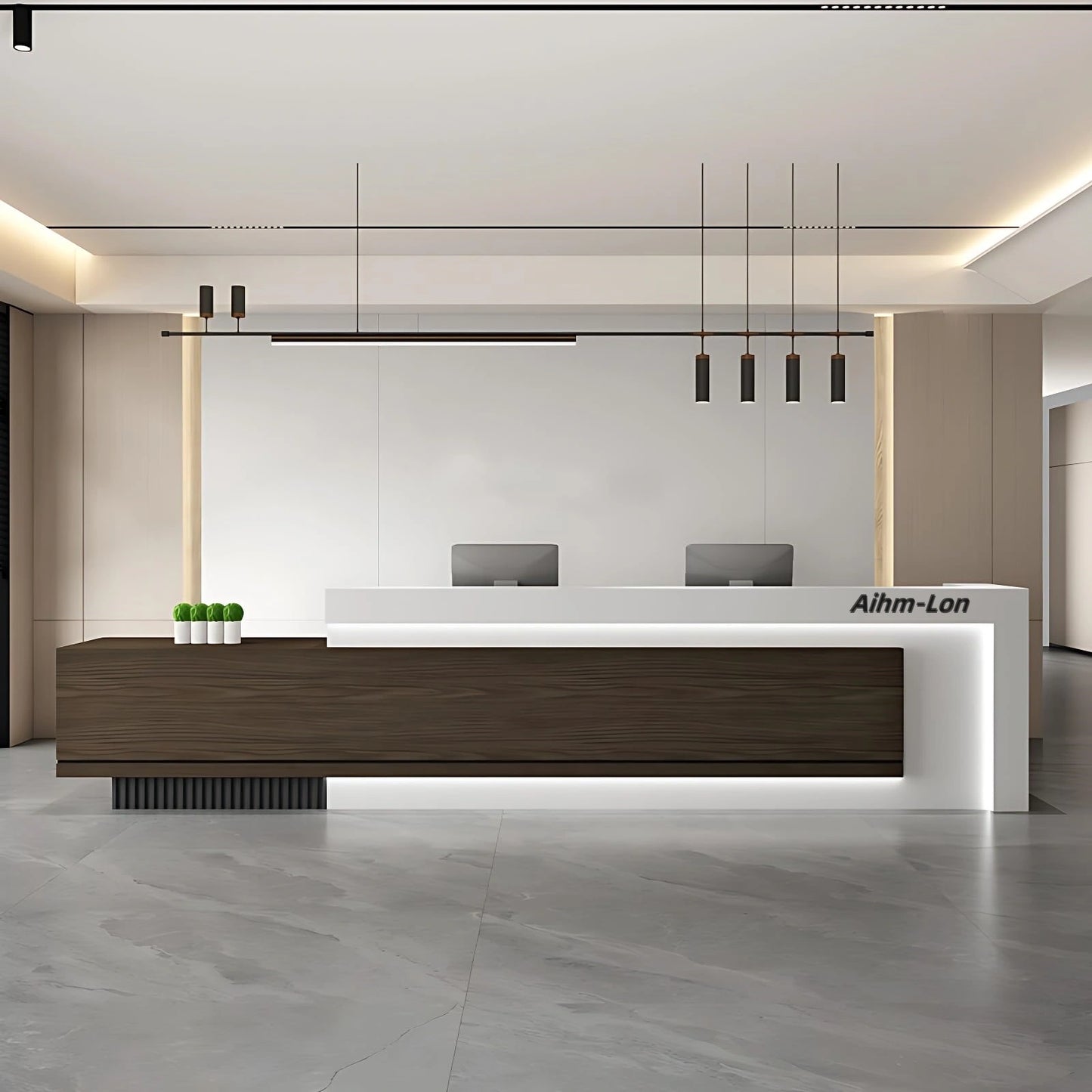 Aihm-Lon Reception Desk with Hidden LED Lighting 64"-120"