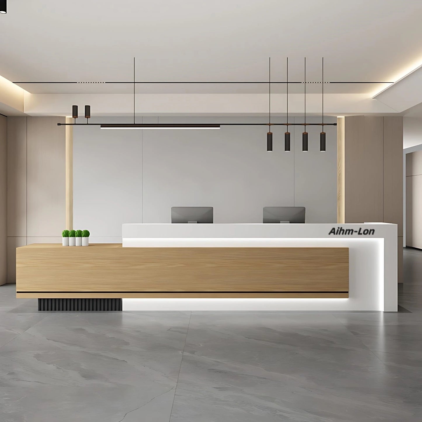 Aihm-Lon Reception Desk with Hidden LED Lighting 64"-120"