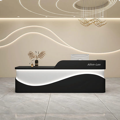 Aihm-Lon Modern Reception Desk with LED Light for Office Clothing Store 64"-120"