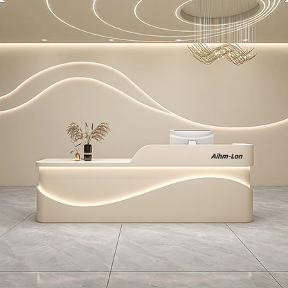 Aihm-Lon Modern Reception Desk with LED Light for Office Clothing Store 64"-120"