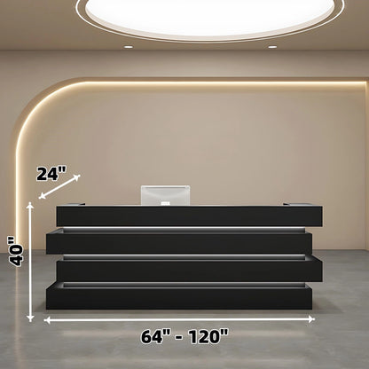 Aihm-Lon Reception Desk with Hidden Lighting  for Office and Checkout Areas 64"-120"